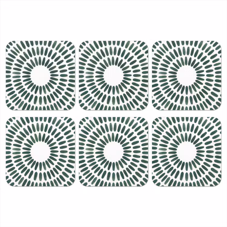 Abstract - Cirkel - Patroon - Modern - Groen onderzetter kurk middel -3d