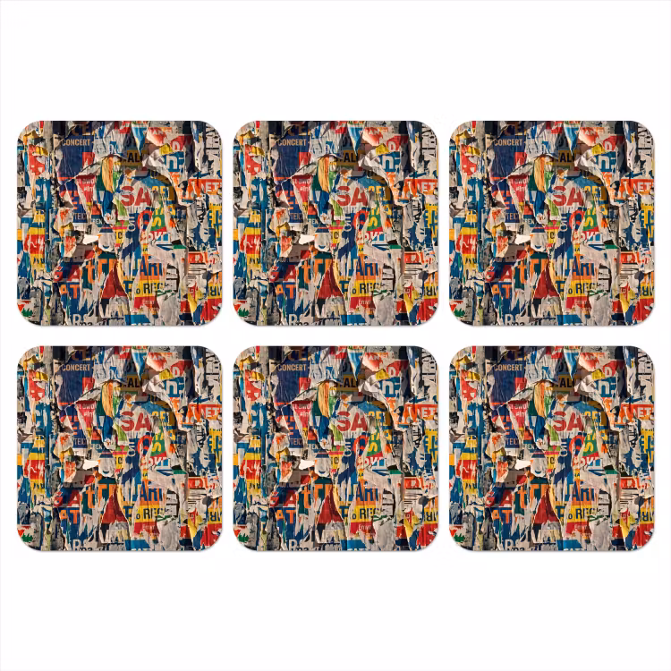 Abstract - Gelaagd papier - Urban - Modern - Kleurrijk onderzetter kurk middel -3d