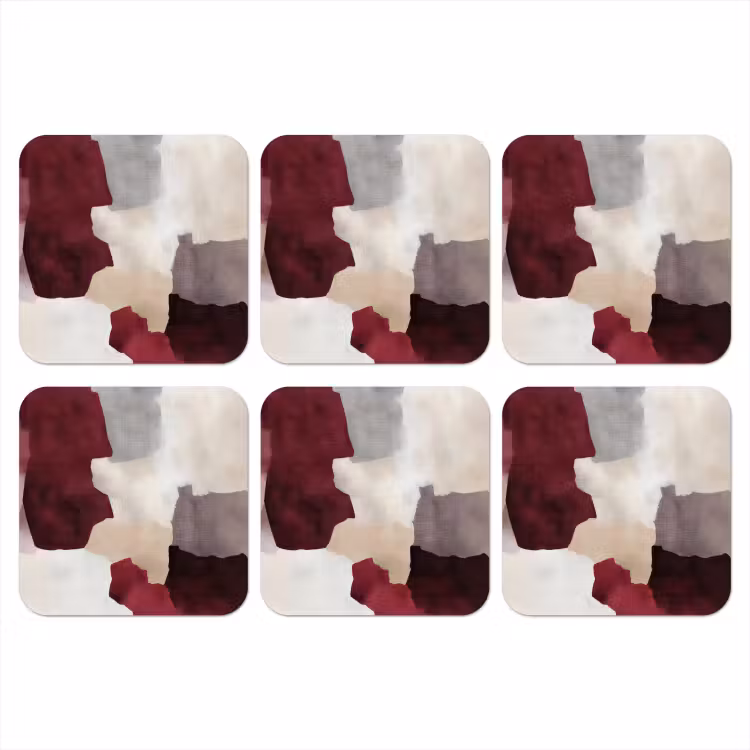 Abstract - Kleurbakken - Rood onderzetter kurk middel -3d