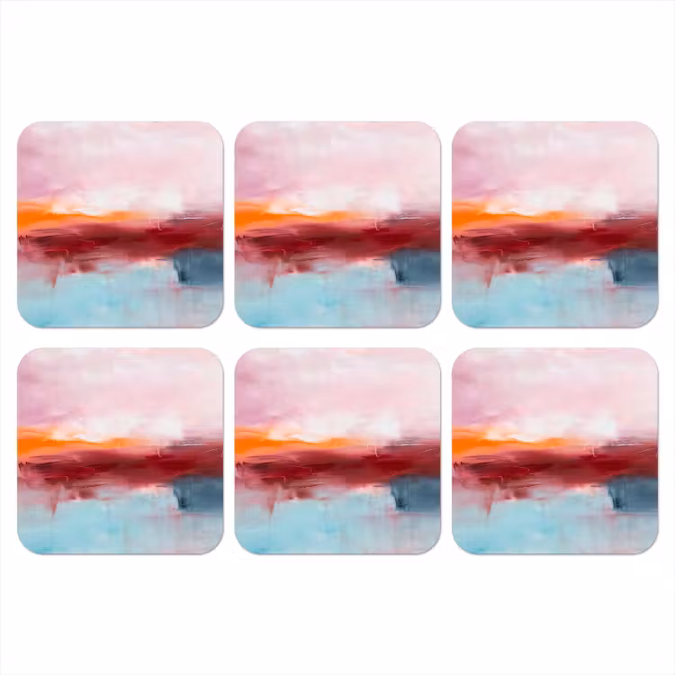 Abstract - Kleuren - Modern - Kunst - Roze onderzetter kurk middel -3d