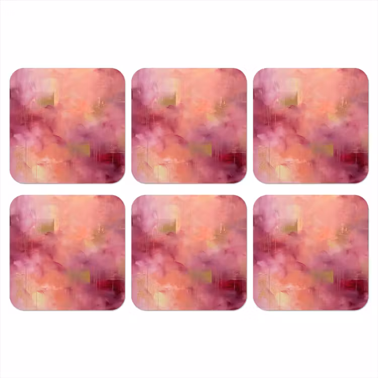 Abstract - Kleuren - Modern - Roze - Paars onderzetter kurk middel -3d
