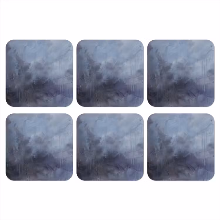 Abstract - Kwaststreken - Modern - Kunst - Grijs onderzetter kurk middel -3d