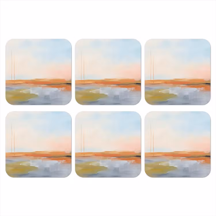 Abstract - Landschap - Horizon - Modern - Kleurrijk onderzetter kurk middel -3d