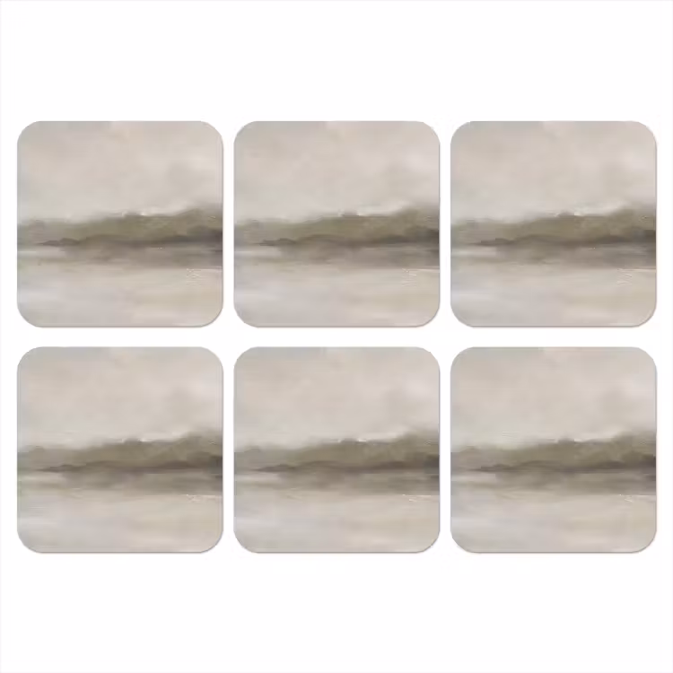 Abstract - Landschap - Nevel - Modern - Grijs onderzetter kurk middel -3d