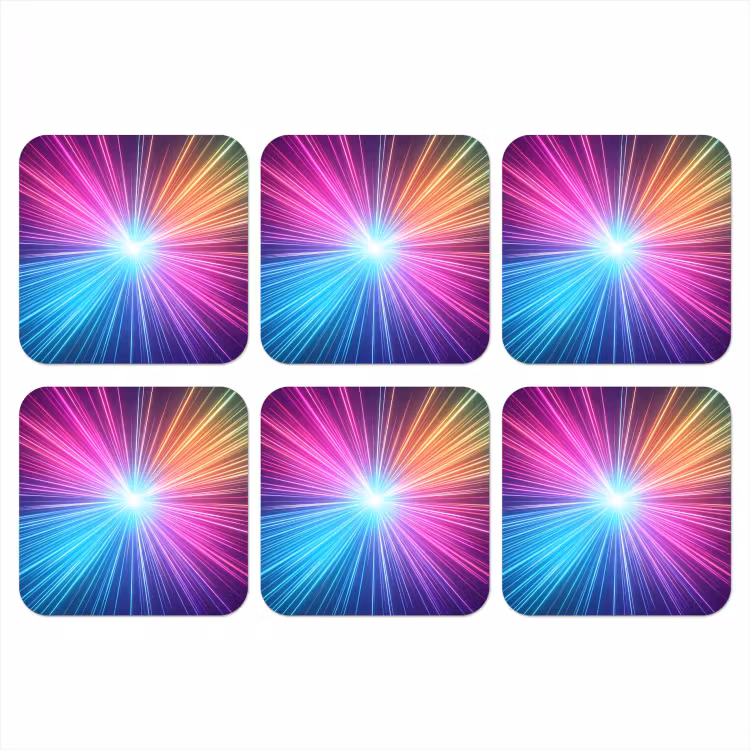 Abstract - Light - Burst - Modern - Colorful onderzetter kurk middel -3d
