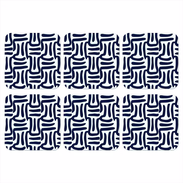 Abstract - Modern - Blauw onderzetter kurk middel 366 -3d
