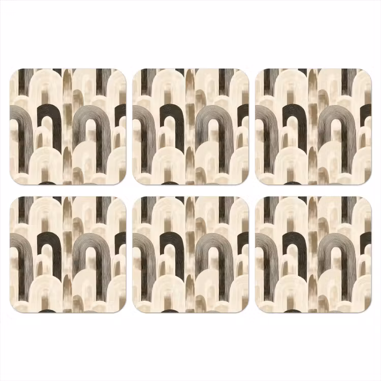 Abstract - Patroon - Bogen onderzetter kurk middel 366 -3d