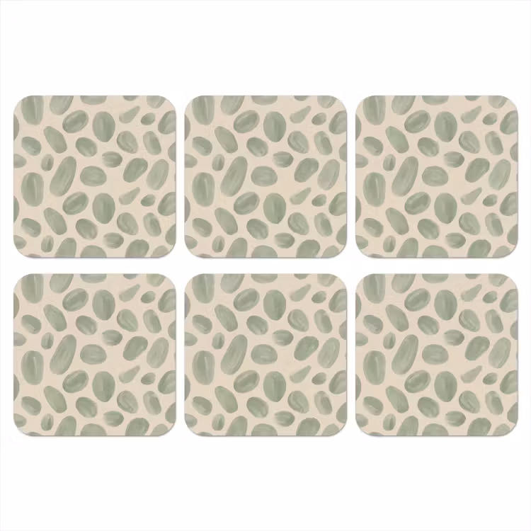 Abstract - Patroon - Organisch - Groen - Modern onderzetter kurk middel -3d