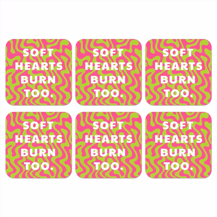 Abstract - Quote - Centraal - Roze onderzetter kurk middel -3d