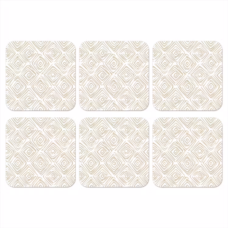 Abstract - Ruit - Beige onderzetter kurk middel 366 -3d