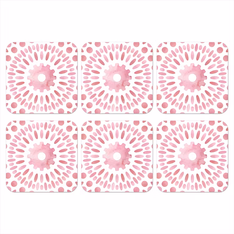 Abstract - Vormen - Patroon - Aquarel - Roze onderzetter kurk middel -3d