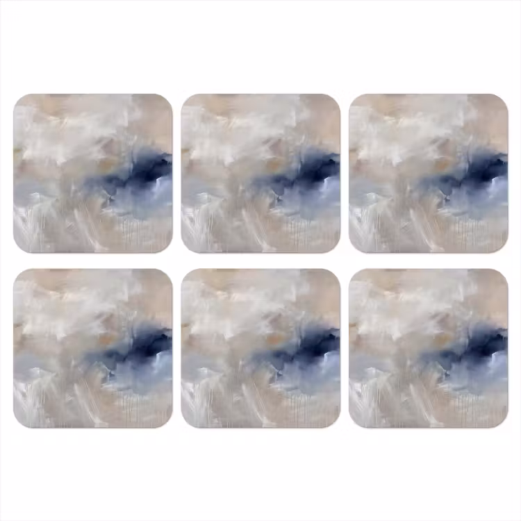 Abstract - Wolken - Sfeer - Modern - Beige onderzetter kurk middel -3d