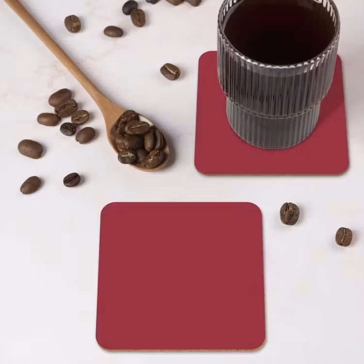 Antique - Ruby - Rood onderzetter kurk middel 366 -sfeer2