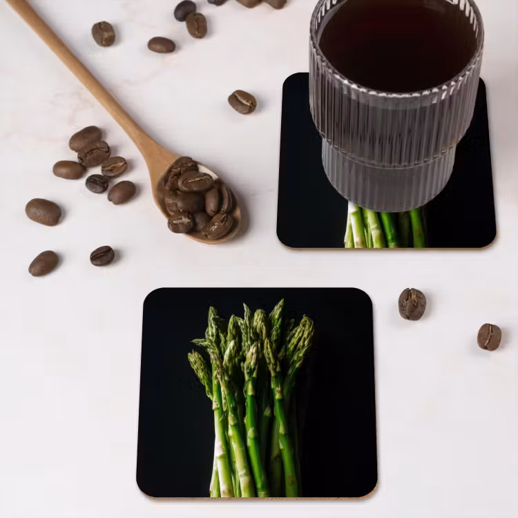 Asperges - Felgroen onderzetter kurk middel -sfeer2