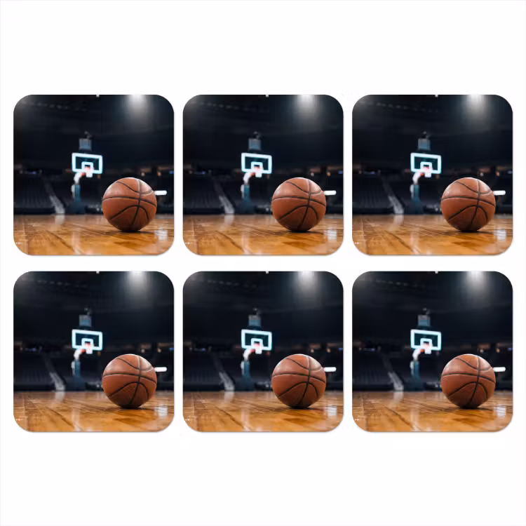 Basketbal - Arena - Sport onderzetter kurk middel -3d