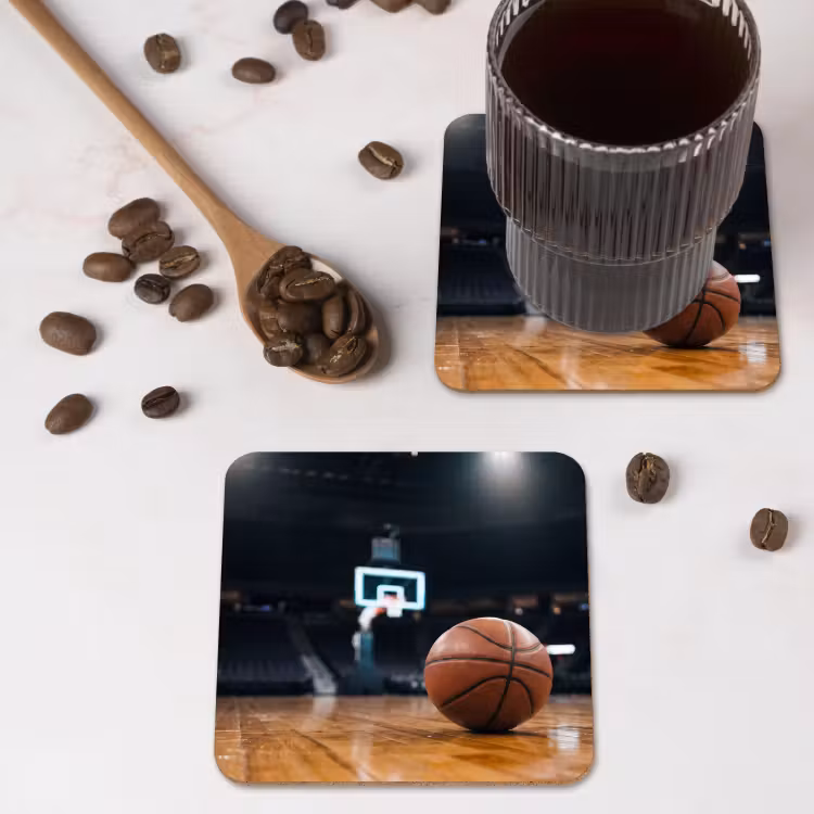 Basketbal - Arena - Sport onderzetter kurk middel -sfeer2