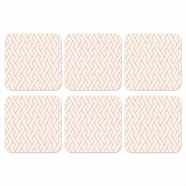 Beige - Zigzag - Patroon onderzetter kurk middel 366 -3d