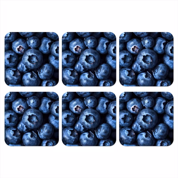 Bessen - Blauw - Fruit onderzetter kurk middel -3d