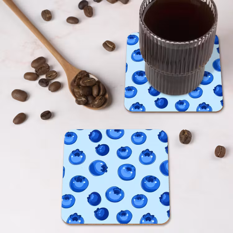 Bessen - Modern - Blauw onderzetter kurk middel 366 -sfeer2