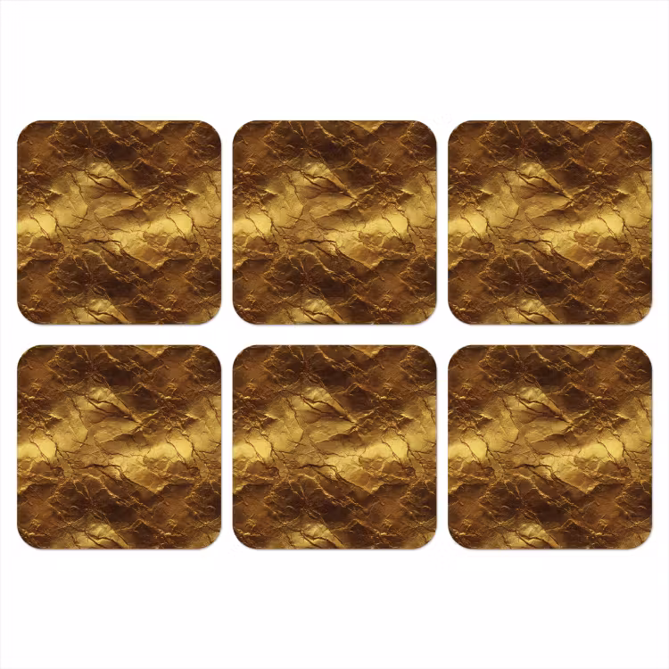 Bladgoud - Textuur - Goud onderzetter kurk middel 366 -3d