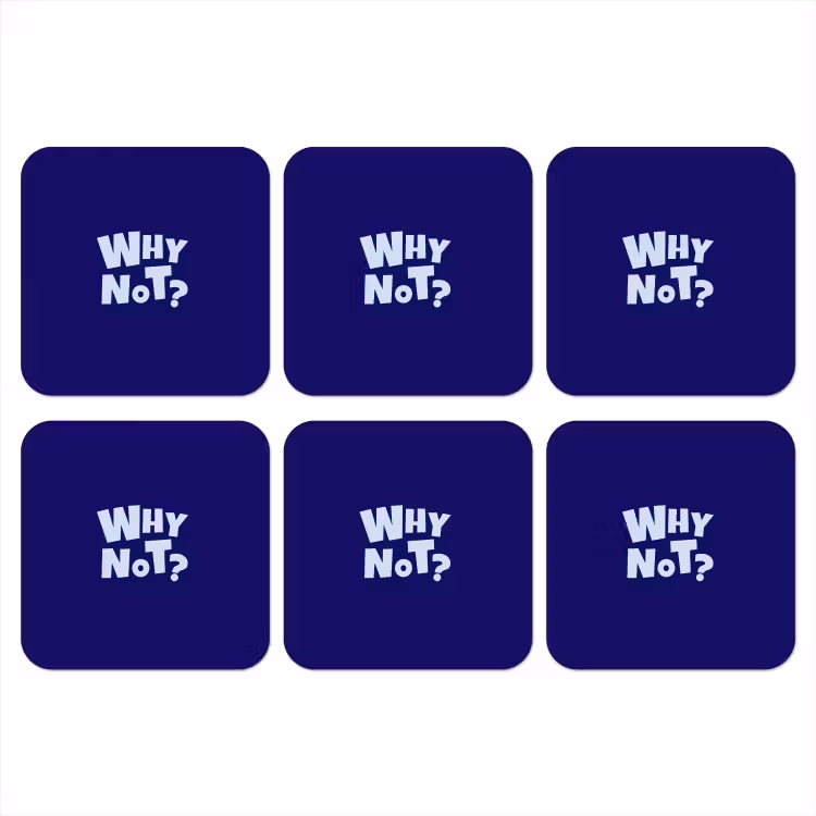 Blauw - Why not - Minimalistisch onderzetter kurk middel -3d