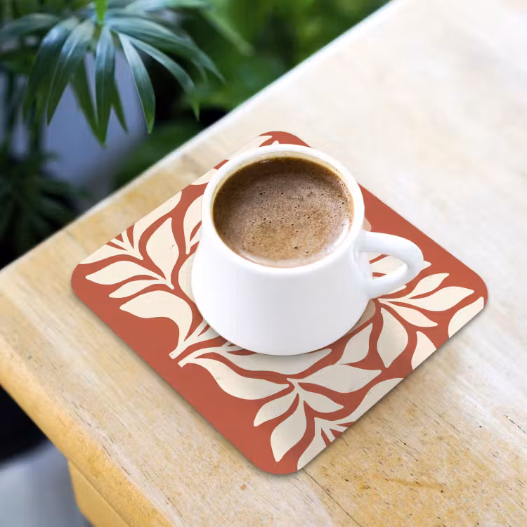 Bloemen - Abstract - Modern - Beige - Natuur onderzetter kurk middel -sfeer5