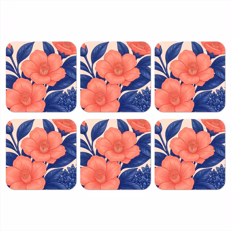 Onderzetter - Bloemen - Bladeren - Botanisch - Bloemen - Bladeren - Botanisch onderzetter kurk middel