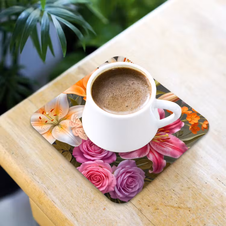 Bloemen - Boeket - Natuur - Kleurrijk - Modern onderzetter kurk middel -sfeer5