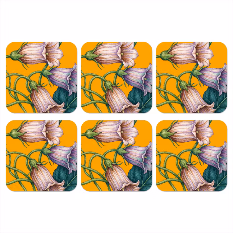 Onderzetter - Bloemen - Botanisch - Geel - Bloemen - Botanisch - Geel onderzetter kurk middel