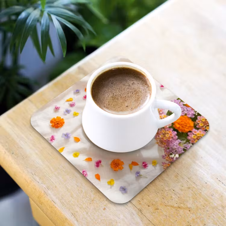 Bloemen - Kop - Natuur - Kleurrijk - Zomer onderzetter kurk middel -sfeer5