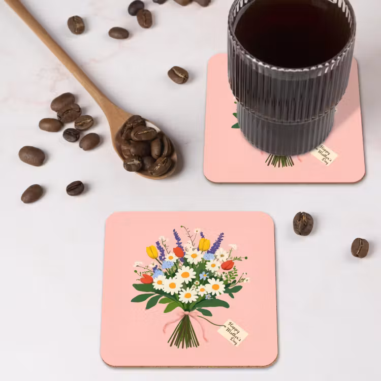 Bloemen - Lint - Kaartje onderzetter kurk middel -sfeer2