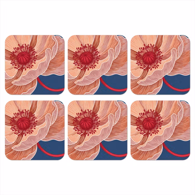 Onderzetter - Bloemen - Modern - Abstract - Bloemen - Modern - Abstract onderzetter kurk middel