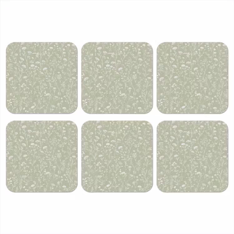 Bloemen - Patroon - Groen onderzetter kurk middel 366 -3d