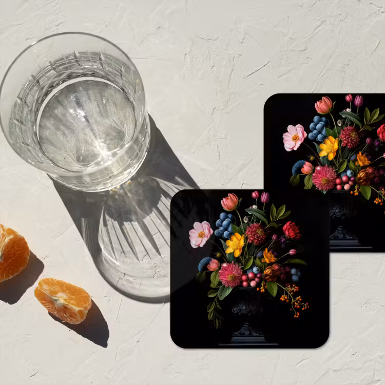 Bloemen - Vrolijk - Vaas onderzetter kurk middel -sfeer4