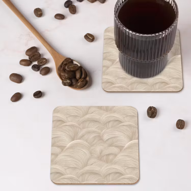 Bogen - Patroon - Beige onderzetter kurk middel 366 -sfeer2