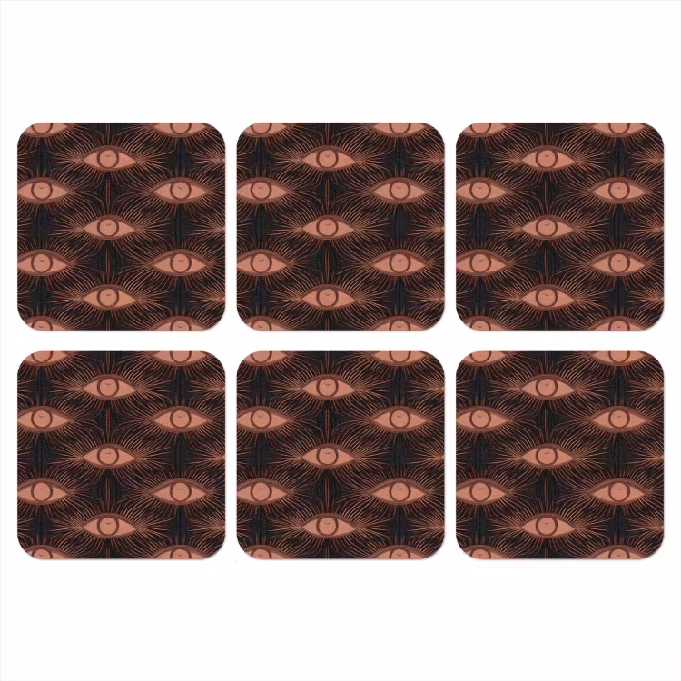 Boheems - Oog - Bruin onderzetter kurk middel 366 -3d