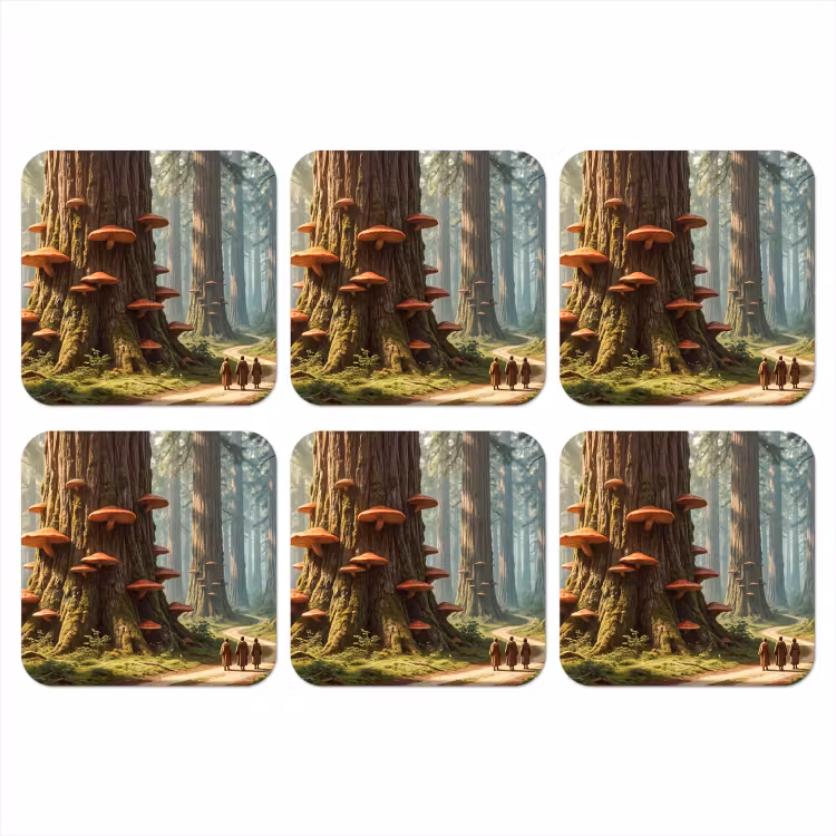Onderzetter - Bos - Bomen - Natuur - Bos - Bomen - Natuur onderzetter kurk middel