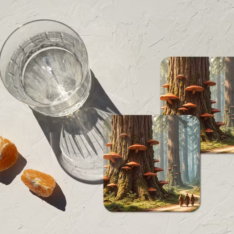 Onderzetter - Bos - Bomen - Natuur - Bos - Bomen - Natuur onderzetter kurk middel