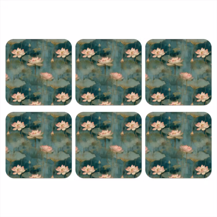 Botanisch - Bloemen - Roze onderzetter kurk middel 366 -3d