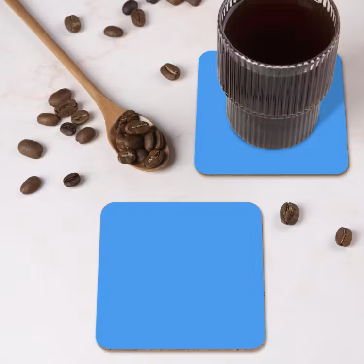 Bright - Azure - Blauw onderzetter kurk middel 366 -sfeer2