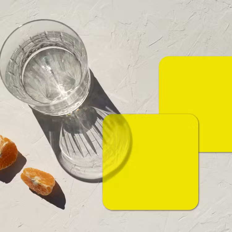 Bright - Canary - Geel onderzetter kurk middel 366 -sfeer4