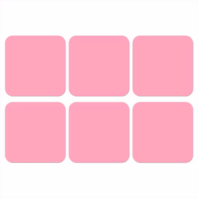 Bubblegum - Pink - Roze onderzetter kurk middel 366 -3d