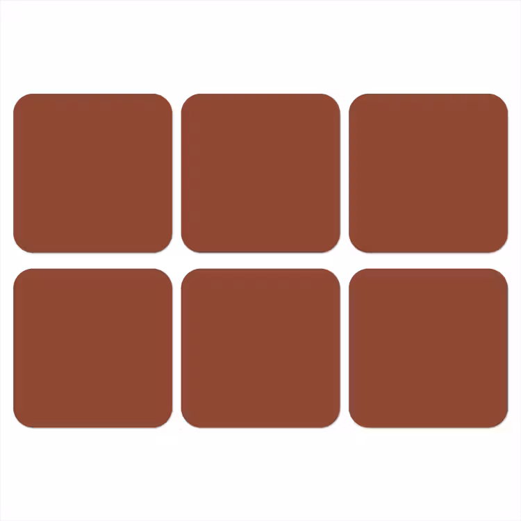 Burnt - Mahogany - Terracotta onderzetter kurk middel 366 -3d