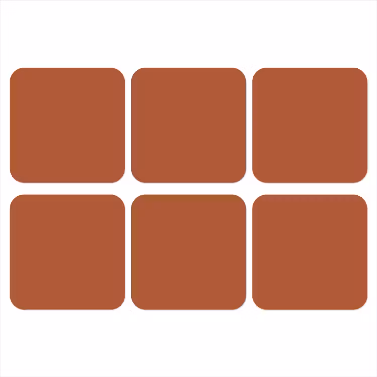 Burnt - Sienna - Oranje onderzetter kurk middel 366 -3d