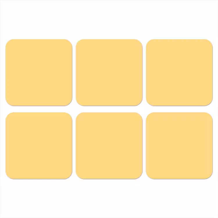 Butter - Geel - Yellow onderzetter kurk middel 366 -3d