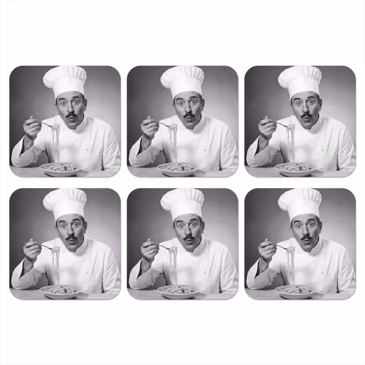 Chef - Spaghetti - Pasta onderzetter kurk middel -3d