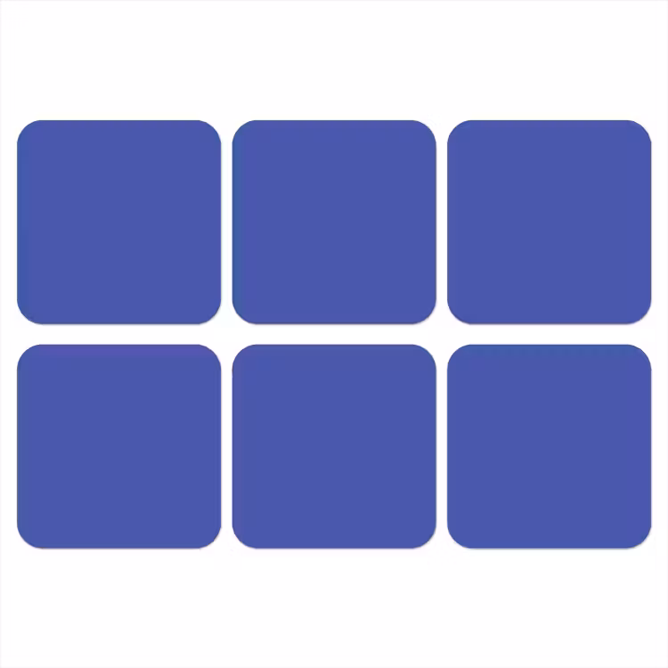 Chinese - Blue - Blauw onderzetter kurk middel 366 -3d