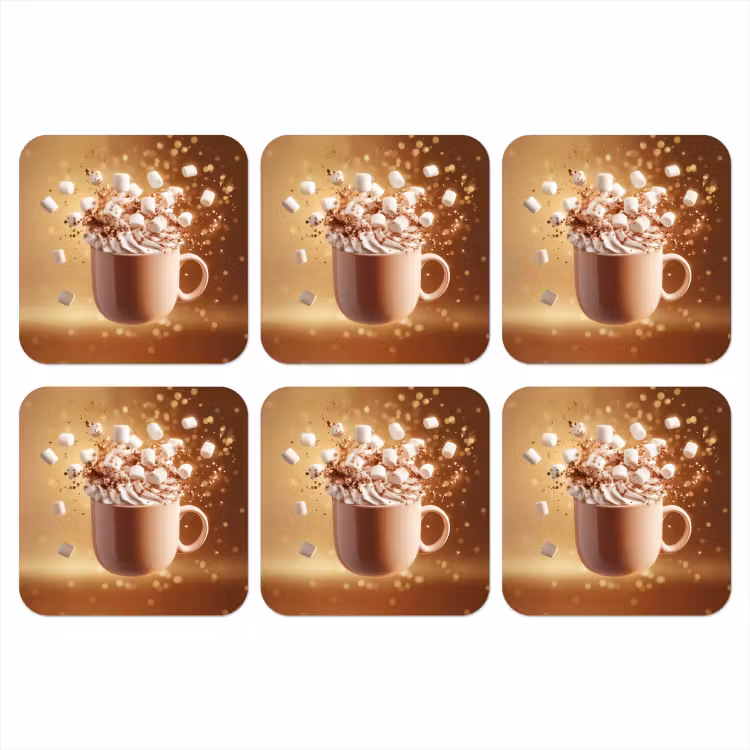 Chocomelk - Drinken - Warm - Bruin onderzetter kurk middel -3d