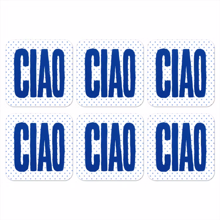 Ciao - Stippen - Roze - Wit onderzetter kurk middel -3d