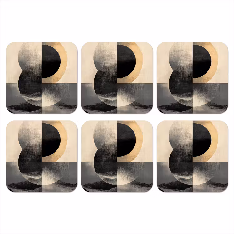 Cirkels - Schaduw - Abstract onderzetter kurk middel -3d